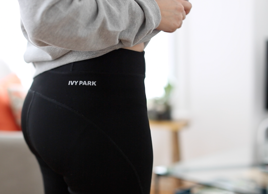 Ivy Park By Beyonce Black Wide Leg Logo Band Sweatpants UK Size XS